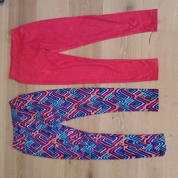 LuLaRoe Pants - Two pairs of LuLaRoe Women's Leggings bright colors geometric